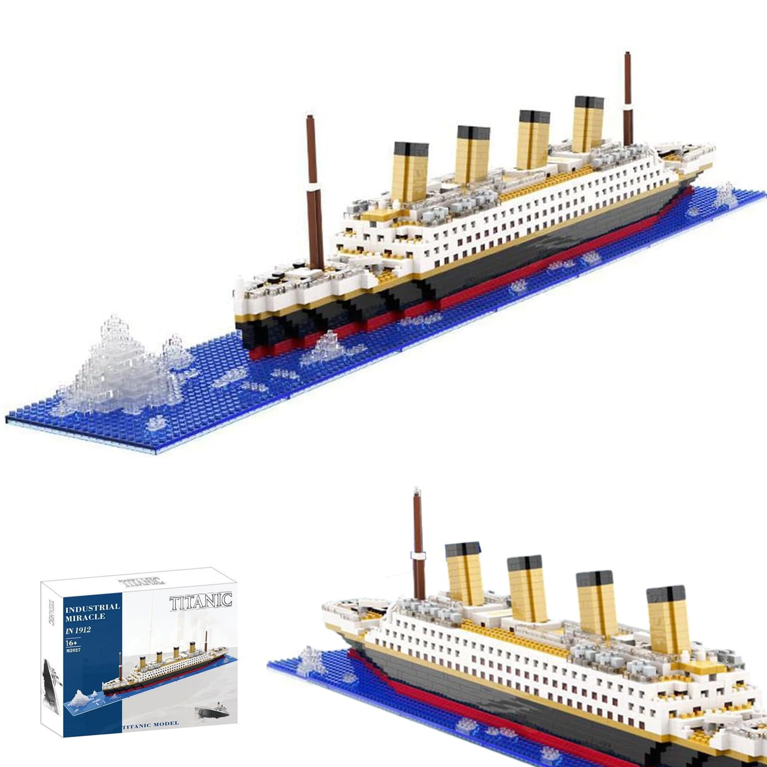 Titanic Ship Model Building Block Sets, 1878PCS Cruise Ship Titanic Boat Model Building Kit, Micro Mini Bricks Gift Toy for Adults