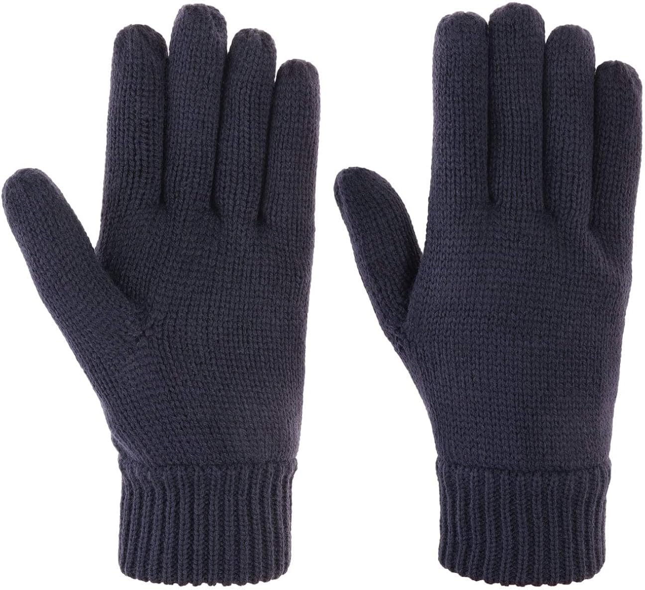 Dicke Winter-Strickhandschuhe Mit Plüschfutter – Winddicht, Dehnbar, Für Damen & Herren (One Size), In Violett & Anderen Farben