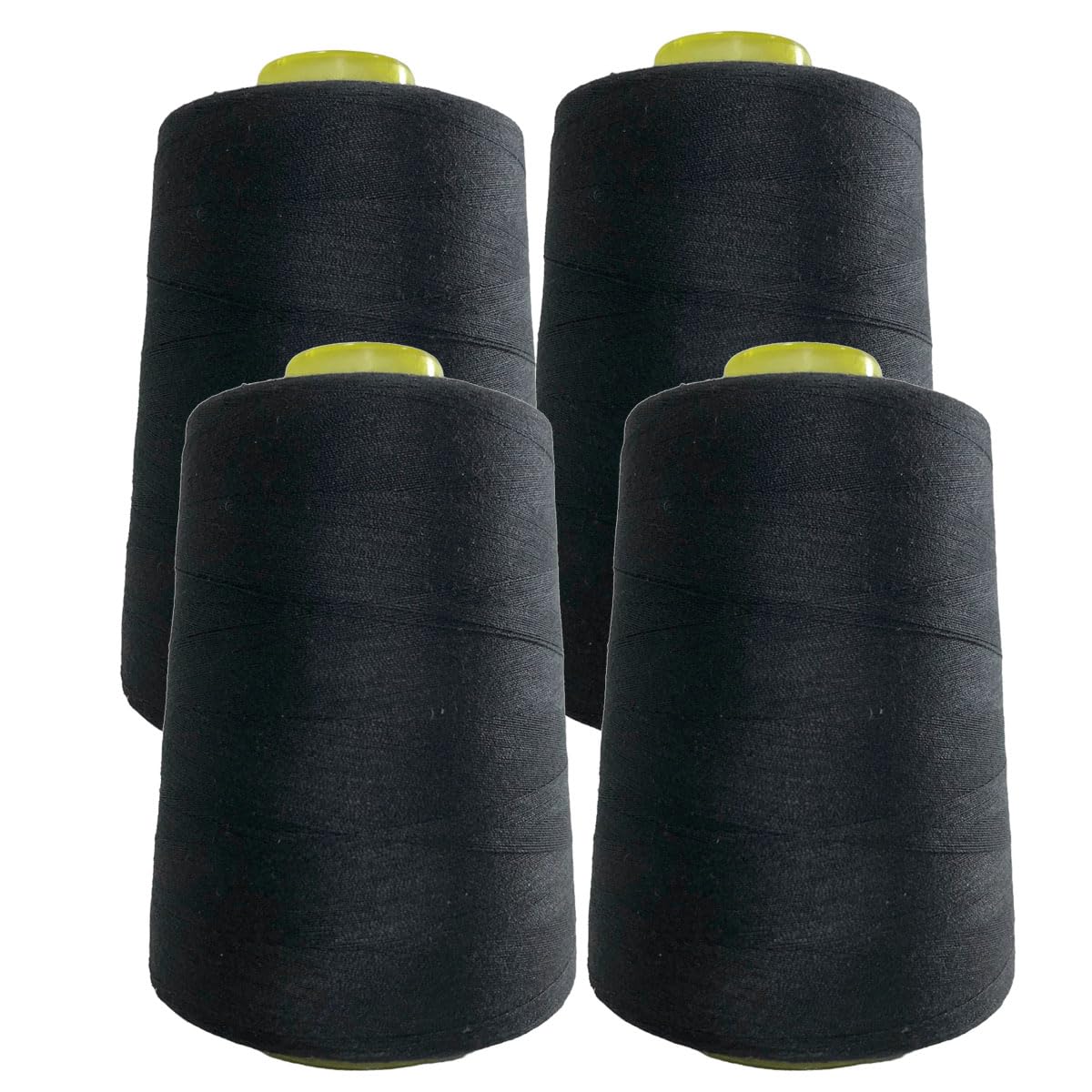 4 Sewing Thread Spools (4500 Meters/roll), High Strength Polyester Thread, Thread Spools for Sewing Work, (5000Y Black 332-5000Y)