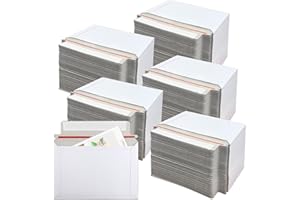 500PCS Rigid Mailers, 6.5 x 4.5 Inch Self Seal Cardboard Mailers, White Rigid Photo Mailers Cardboard Envelopes for Photos, S
