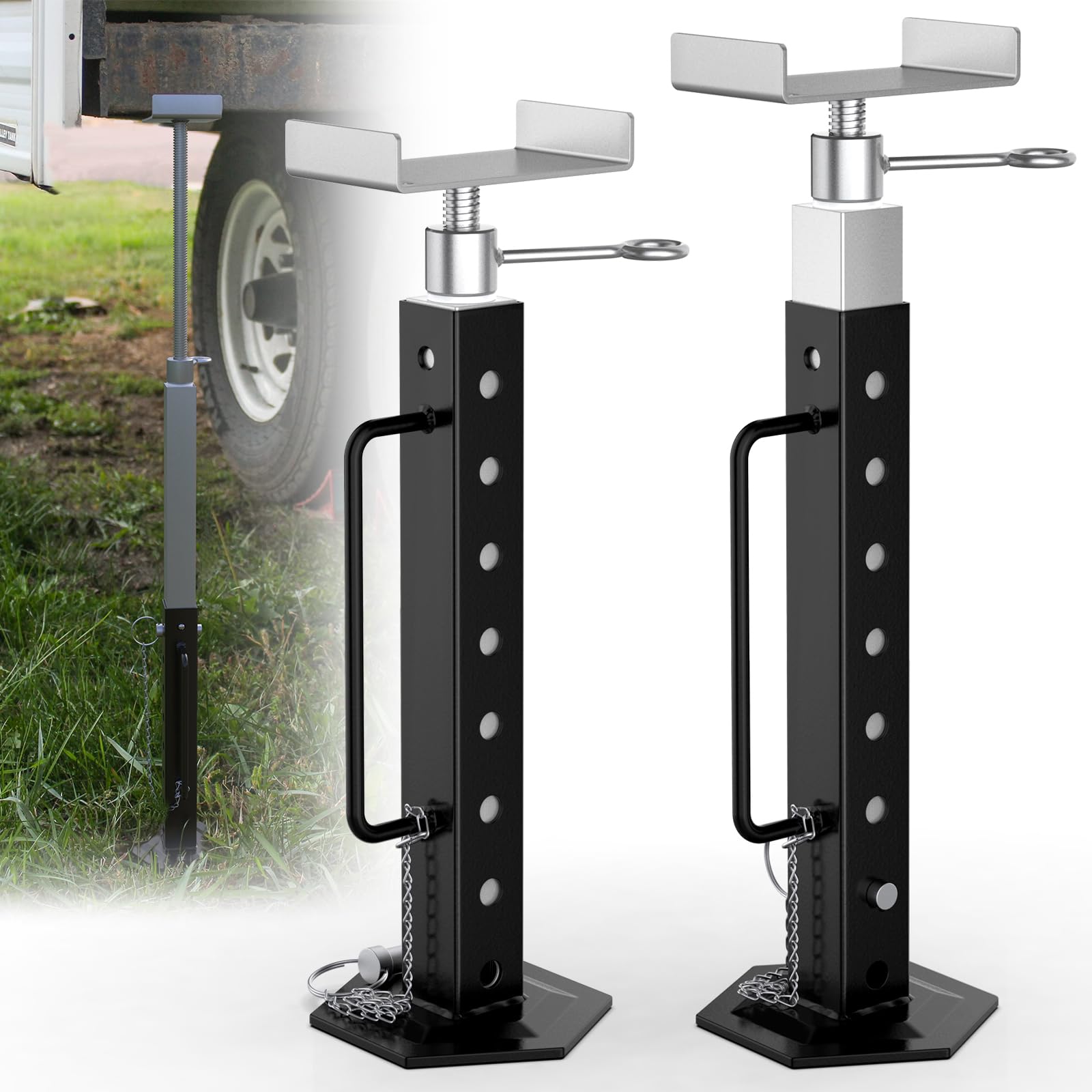 Photo 1 of RV Slide Out Support Jacks Adjustable from 15'' to 35'', Universal Heavy-Duty Camper Stabilizer Jacks for RV Travel 5th Wheel, Up to 5000 LBS Capacity (2 Pcs)