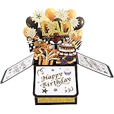 Sinbana Happy Birthday Pop Up Card for Dad, Funny Multicolor 3D Birthday Box with Envelope and Greeting Card Creative Foldable Celebration Greeting Box for Father