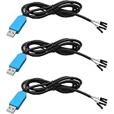 PL2303TA USB to TTL RS232 Serial Download Cable Adapter - PL2303 Debug Console Upgrade Module Cable, for Satellite Receiver Flashing, Lab Testing, MCU Communication, Raspberry Pi -3 Pack