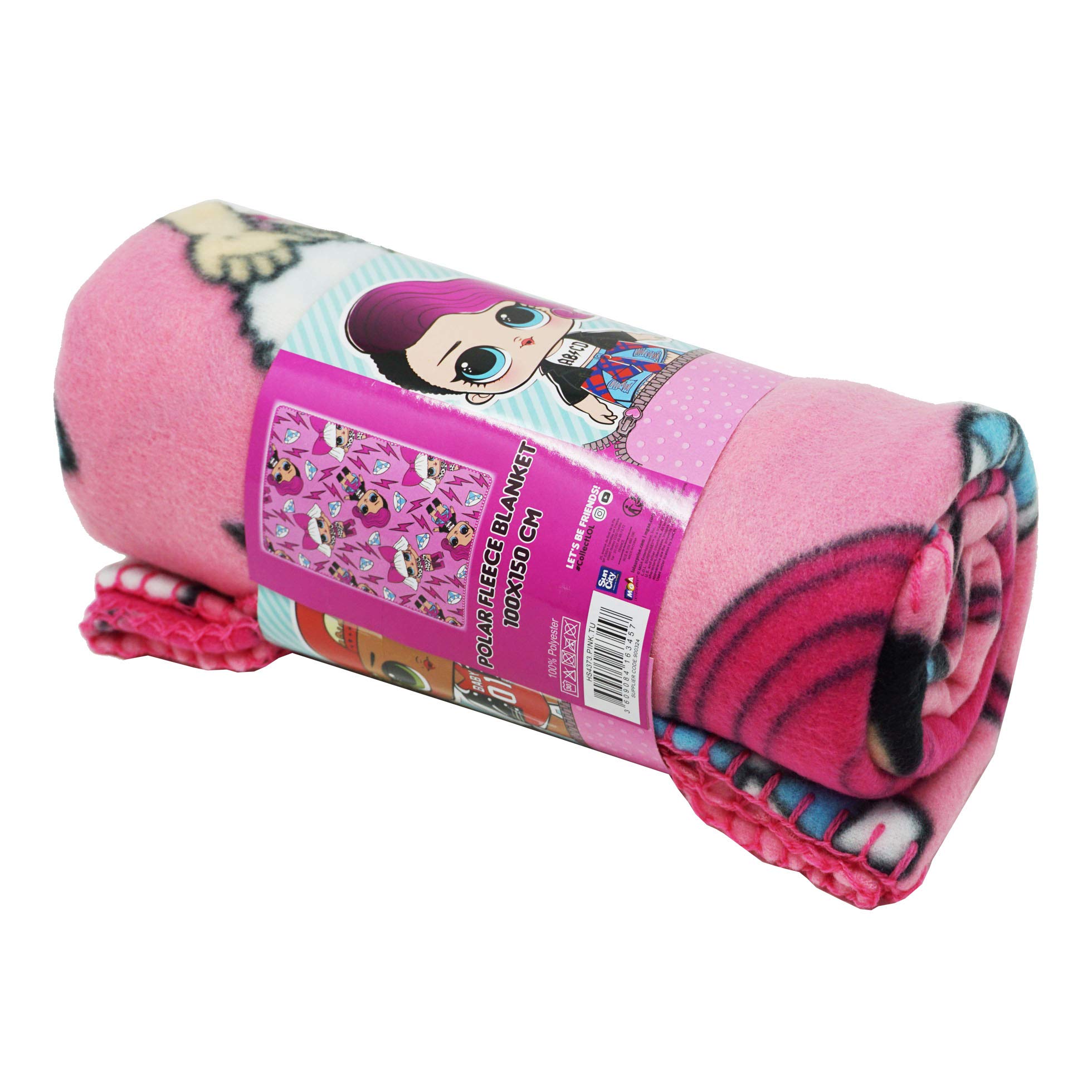 LOL Surprise LB17127 Fleece Blanket, Children's Bedding, 59 Inches