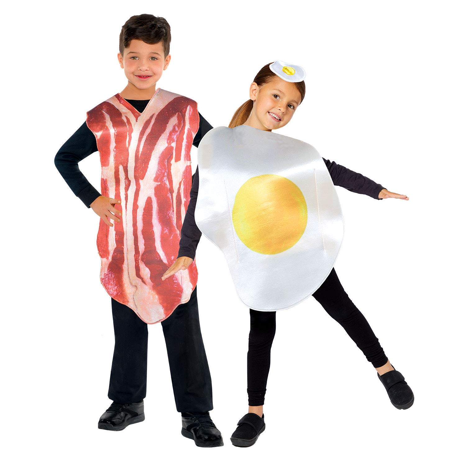 Amscan 9908682 - Unisex Kids Breakfast Buddies Bacon & Egg Fancy Dress Costumes - One Size