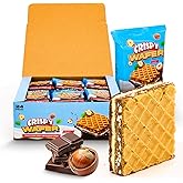 BEEMAX Five Layer Crispy Wafer Squares Filled with Creamy Hazelnut, Real Pieces, Decadent Cocoa & Indulgent Vanilla Cream, Individually Wrapped, Perfect Gourmet Snacks, Imported from Turkey, 24-Pack