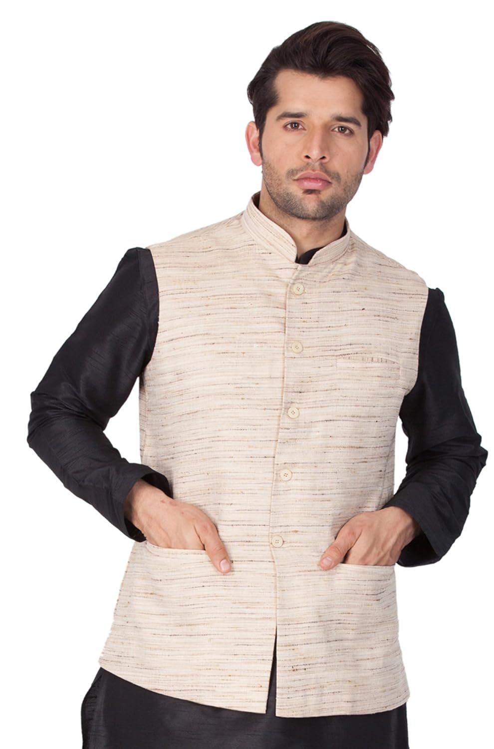 vastramay mens cotton blend nehru jackets (beige_vasmj002bg)
