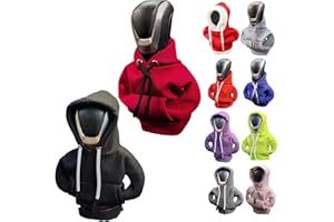 NTING Car Gear Shift Hoodie,Gear Shift Cover, Car Shifter Hoodie Cover Sweatshir,Universal Automotive Interior Accessories Gift, Red and Black, 2pcs
