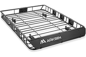 ARKSEN 54 x 39 x 5 Inch Upgrade Universal Roof Rack - 150Lbs Capacity Heavy Duty Rooftop Cargo Carrier with Extension for Car, SUV & Pickup, Durable Steel, Easy Install, Spacious Storage