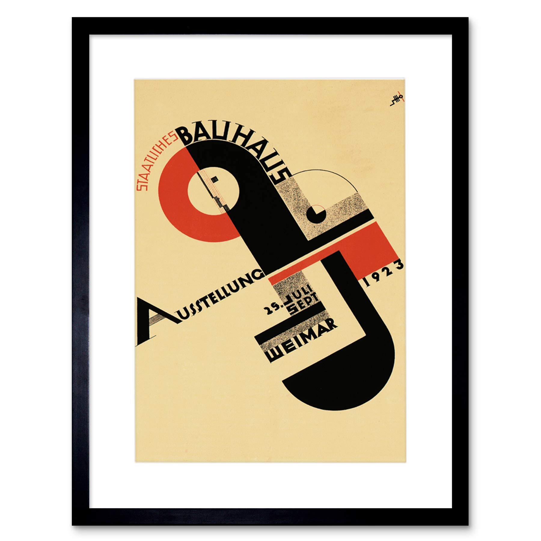 Wee Blue Coo Exhibition Bauhaus Weimar Germany Artwork Framed Wall Art Print 12X16 Inch