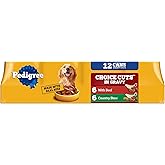 Pedigree Wet Dog Food, Choice Cuts Adult Canned Dog Food, Beef & Country Stew Multipack, 13.2 oz. Cans (12 Count, Pack of 1)