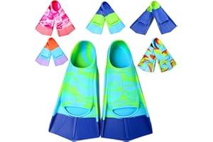 Fanwill Kids Swim Fins,Short Fins Swimming Flippers for Lap Swimming and Training for Child,Girls,Boys