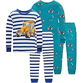 Little bety Cotton 4 Piece Pajamas Boys Long Sleeve Sets Toddler Boys Pjs Kids Sleepwear Sets