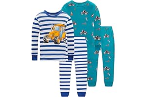 Little bety Cotton 4 Piece Pajamas Boys Long Sleeve Sets Toddler Boys Pjs Kids Sleepwear Sets
