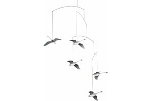 FLENSTED MOBILES Scandinavian Swan Hanging Mobile - 22 Inches - Handmade in Denmark