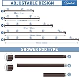 Yeabett Curtain Poles 48-226cm Extendable Telescopic No Drill Bronze view 2