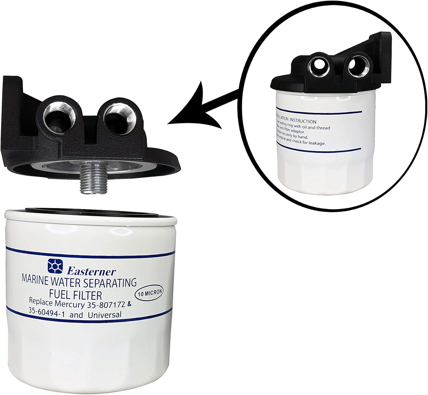 Pactrade Marine Boat Spin-On Fuel Filter Water Separator Kit Mercury Type: Sports & Outdoors
