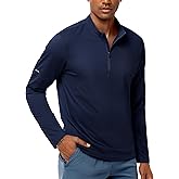 MIER Golf Quarter Zip Pullover for Men Dry Fit Long Sleeve Fleece Lined T-Shirts for Running Athletic Workout Gym, Midweight