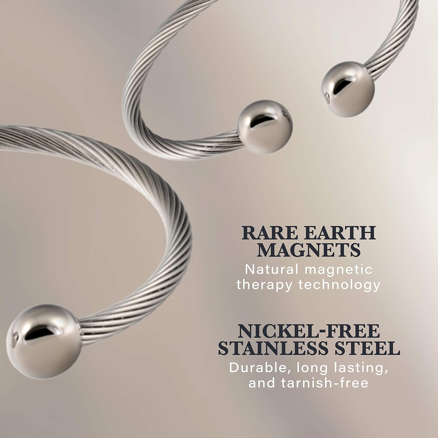 MAGNETJEWELRYSTORE Twisted Stainless Steel Magnetic Therapy Bracelet: Health & Personal Care