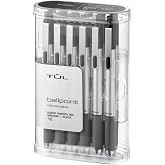 TUL&reg; BP3 Retractable Ballpoint Pens, Medium Point, 1.0 mm, Silver Barrel, Black Ink, Pack Of 12 Pens