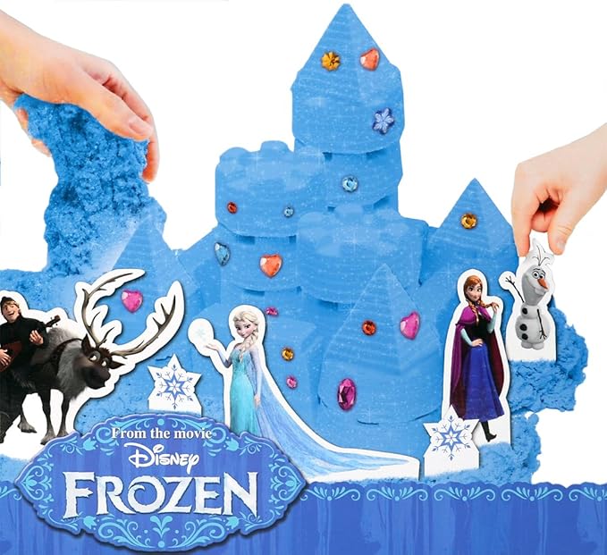 Brigamo FR99904 - Disney Frozen Sandspielzeug Eiskönigin Elsas funkelnder Eispalast aus Knetsand inklusive Förmchen, Figuren 