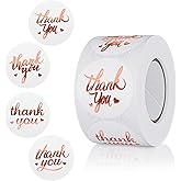 1 Inch Thank You Stickers Roll,4 Classic Design Font Gold Rose Foil Labels,500 PCS Thank You Lable for Small Business,Wedding,Birthday,Greeting Card,Packaging,Envelope Seals