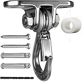 GW Gwongvvei Heavy Duty Swing Hanger Stainless Steel 180° Smooth Operation Screws Bolts, Playground Porch Swing Set Trapeze Wooden Sets Indoor Outdoor