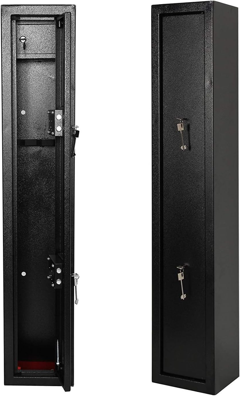 PetHot Large 3 Scoped Gun Cabinet With/Inner Ammo Lockbox Safe For Hunting Rifle Shortgun