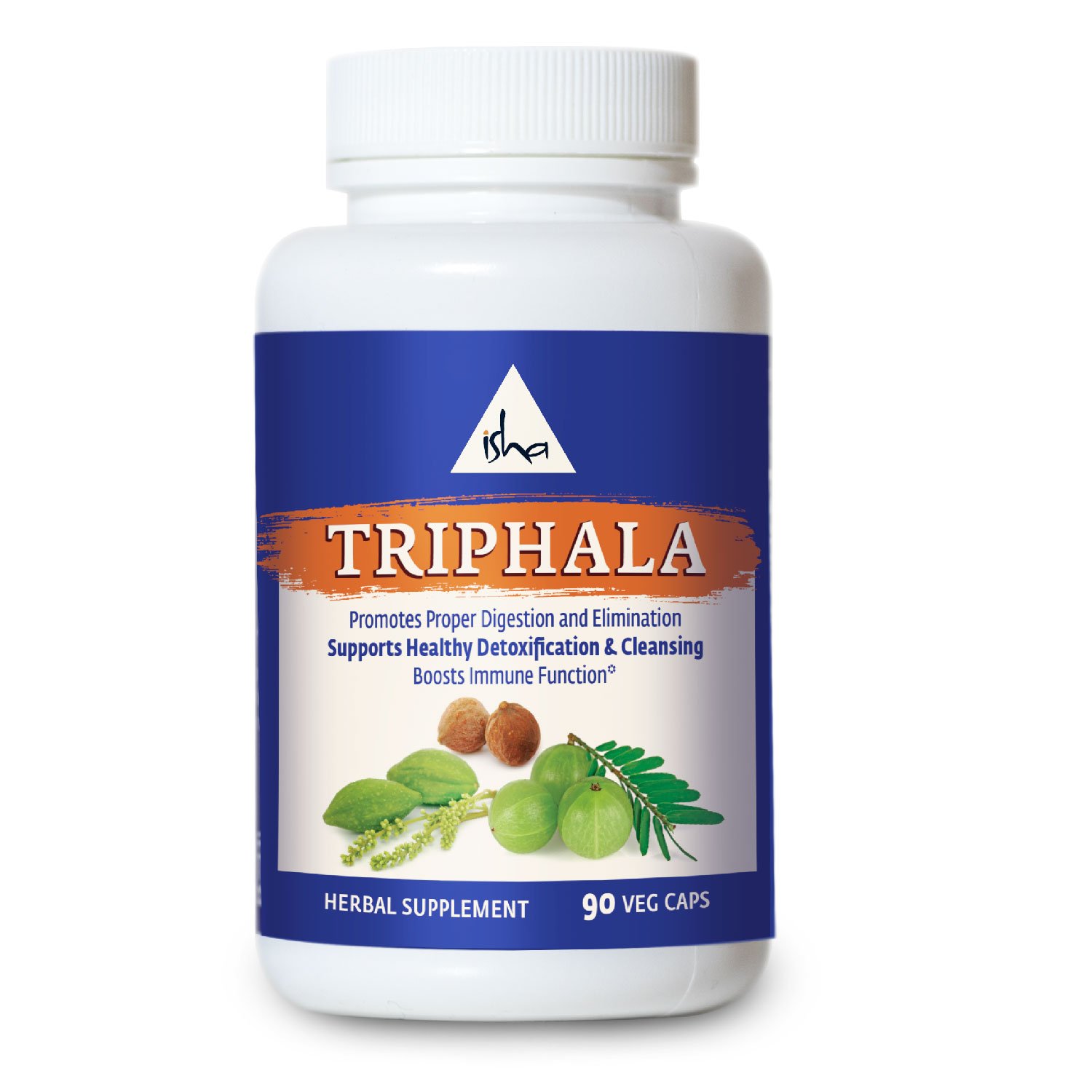 Isha Organic Triphala Capsules Promotes Digestion and Elimination, Supports Detoxification and