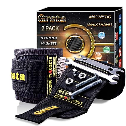 Grsta Bracciale Magnetico Regalo Uomo Polsiera Magnetica Con 15 Forti Magneti Per Fissare Vitichiodirondelleattrezziaccessori Fai Da Te Gadget