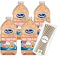 Juice White Cran Peach Drink 64 fl oz Plastic Bottles 4 Pack + 15 Sugarcane Compostable Biodegradable 7" Length Individual Wraped Straws by KOOL8SHOP Infinite Deals