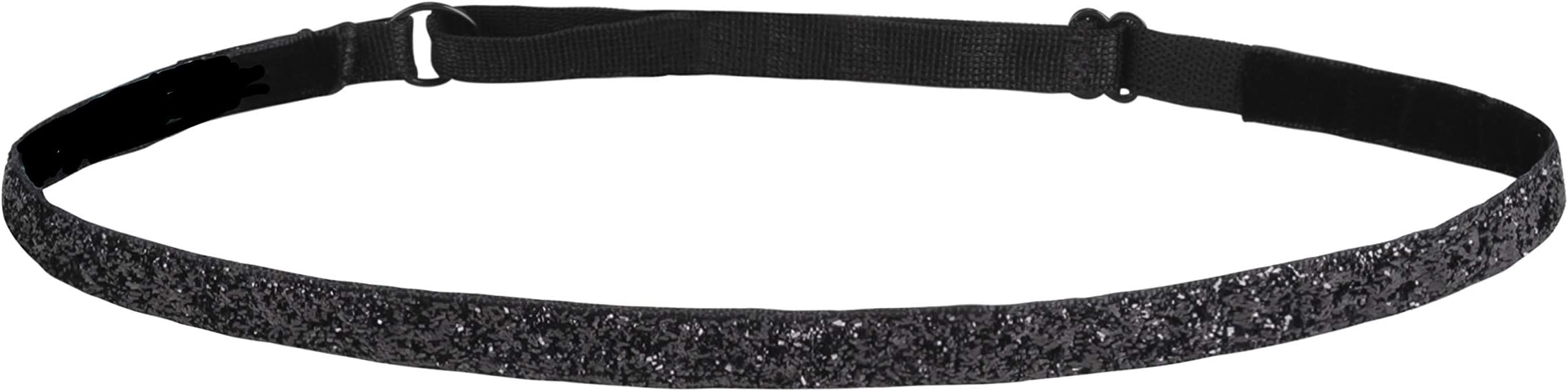 Mavi Bandz Adjustable Non-Slip Fitness Headband Skinny Sparkle 3/8" - Black