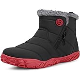 Womens Mens Barefoot Snow Boots Warm Ankle Booties Fur Lined Winter Shoes Outdoor Sneakers with Zero Drop Sole & Wide Toe Box