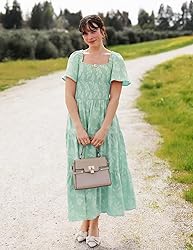 ZESICA Women's Summer Boho Floral Midi Dresses 2025