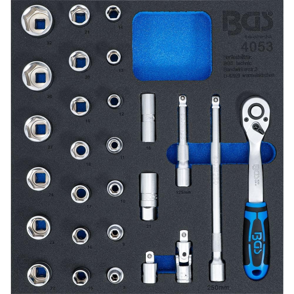 BGS 4053 | Tool Tray 2/3: Socket Set 12.5 mm (1/2 ") | 27 pcs.