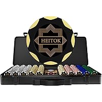 14g Clay Poker Chip Set for Texas Hold’em, 500-Piece Professional Casino Blackjack Poker Set, a high-end Carrying case with L