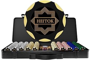 14g Clay Poker Chip Set for Texas Hold’em, 500-Piece Professional Casino Blackjack Poker Set, a high-end Carrying case with L