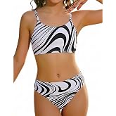 Girls Bikini Sets 2 Piece Bathing Suit Swimwear with Chest Pad for 5-16 | Swimsuit Color Block,Adjustable Straps,Tie-Dye,Teenager Summer Swimsuit,Kids Swimwear