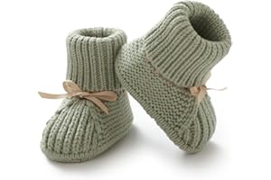 mimixiong Baby Booties Newborn Infant Sock Shoes Hand Knitting Crochet Boy and Girl Cozy Shoes