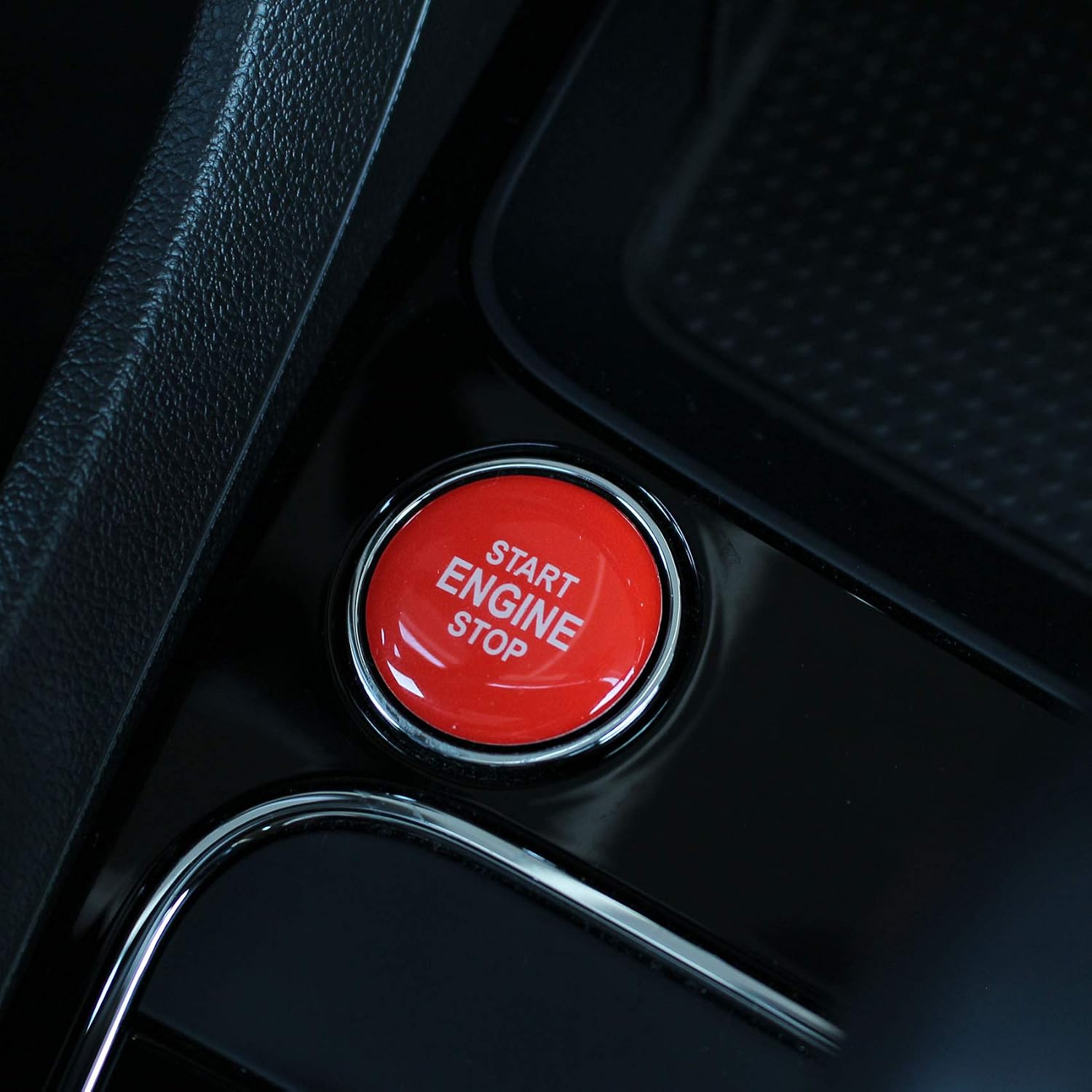 Gel Emblem Start Stop Button Cover Sticker Keyless GO Carbon Push Button Cover Ignition - Finest Folia DM004 (Red Gloss) - Image 4