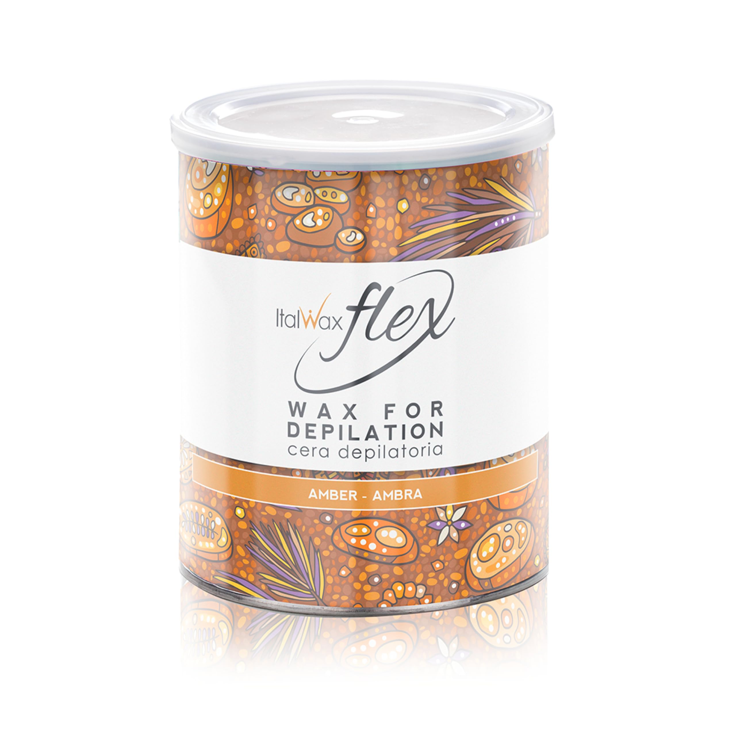 Italwax Flex Amber 800ml - Soft wax for hair removal - Unscented - Liposoluble syntetic formulation - Ideal for waxing all body area​