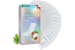 Milumber Teeth Whitening Strips for Sensitive, 42 Strips Whitener Safe Whitestrip, Deep Stains Removal Tooth Whitening, Enamel Safe Non-Slip Dry Strip Technology for Whiter Teeth,Coconut