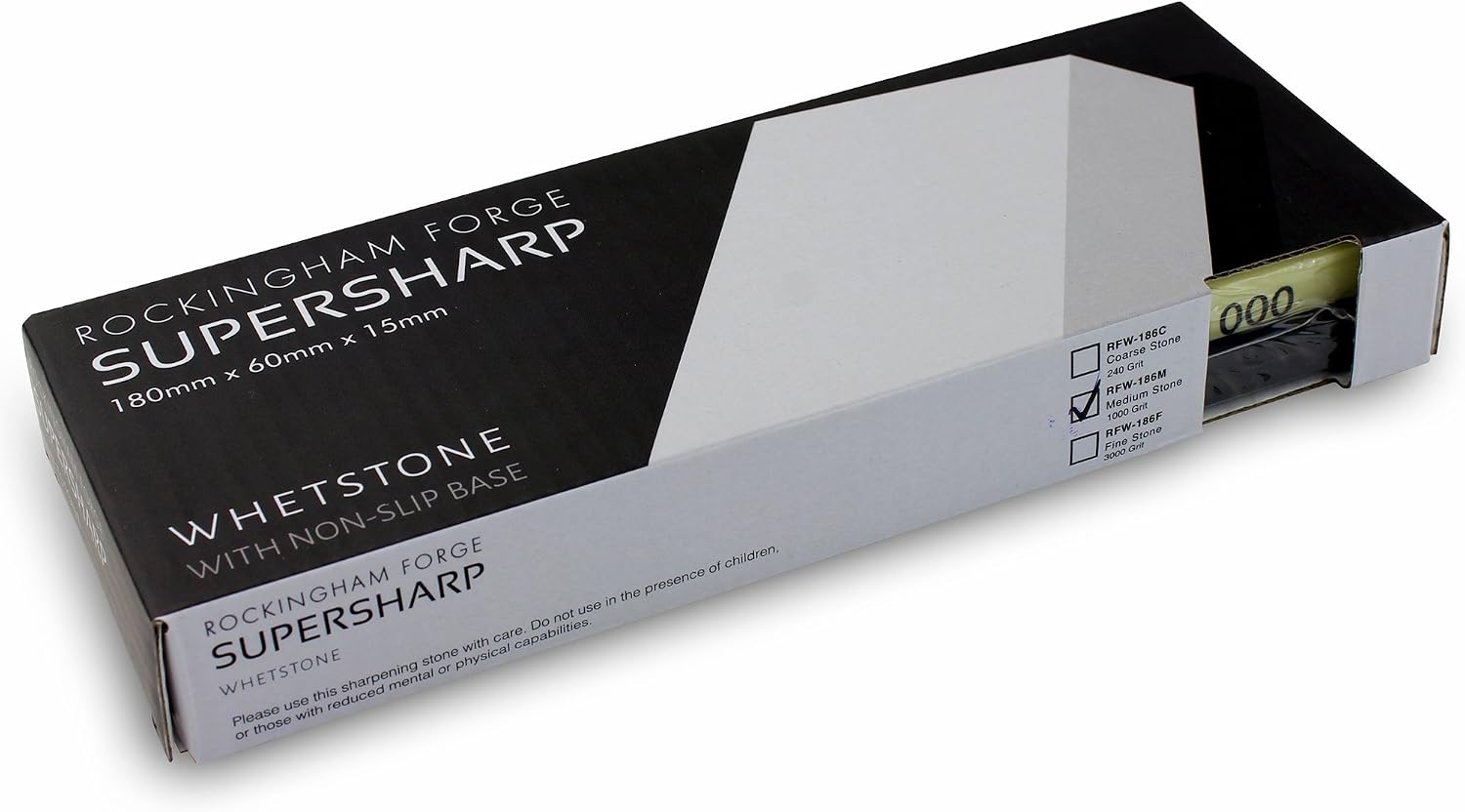 Rockingham Forge SUPERSHARP Whetstone, Medium 1000 Grit, Professional Knife Sharpening Stone with Non-Slip Base, 18x6x1.5cm - Image 5