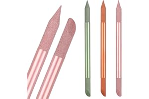 heemeei Glass Cuticle Pusher, 3pcs Crystal Cuticle Pusher, Dual Side Glass Nail File and Cuticle Pusher Stick Set, Manicure Pedicure Cuticle Pusher Tools for Nails and Cuticles Care…