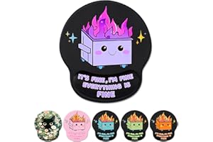 Hancynir Ergonomic Mouse Pad with Wrist Support, Cute Funny Gel Mouse Pads Wrist Rest, Dumpster on Fire Comfortable Computer Mousepad for Gaming Laptop Work Home Desk Accessories Office Supplies Decor