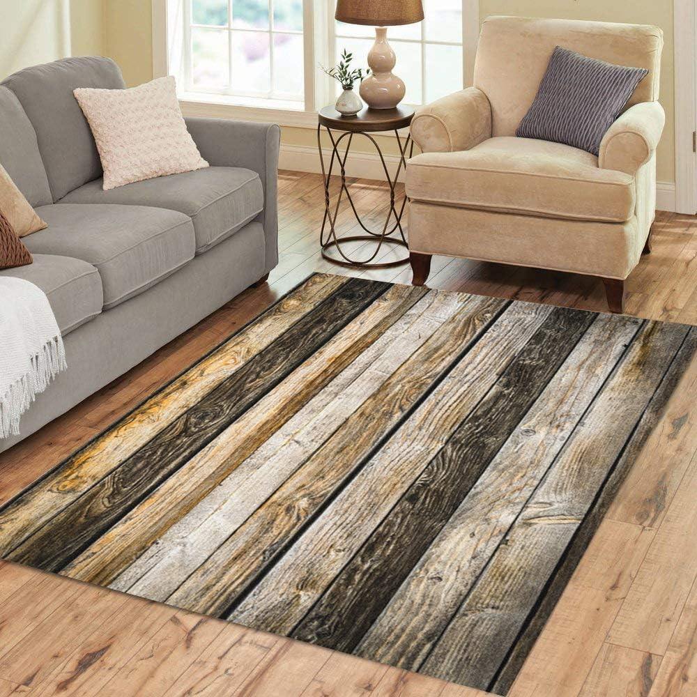 Pinbeam Area Rug Abstract Old Natural Brown Barn Wood Wall