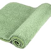 Walensee Non Slip Bath Mat (16 x 24, Sage Green) Soft Microfiber Shaggy Bath Mat Water Absorbent Machine Washable Thick Plush Shower Rug