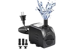 HSBAO Fountain Pump, 220GPH Submersible Water Pump Outdoor, Ultra Quiet Water Fountain Pump for Pond Waterfall, Fish Tank, Aquarium, Hydroponics