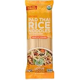 Lotus Foods Organic Brown Rice Pad Thai Noodles, Vegan - 8 Oz (Pack of 1) | Asian Style Noodles for Stir Fry, Gluten Free, Wh