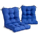 South Pine PorchOutdoor Seat/Back Chair Cushion, Set of 2, Marine Blue 2 Count